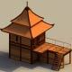 Low Poly Traditional Japanese House - 3DOcean Item for Sale