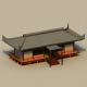 Low Poly Traditional Japanese House 3 - 3DOcean Item for Sale