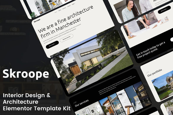 Skroope – Interior Design & Architecture Elementor Template Kits