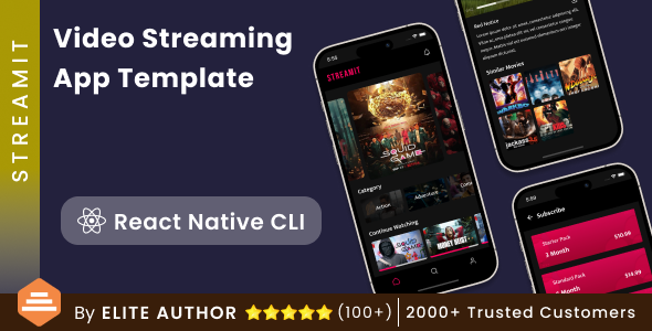 Movie Series Video Streaming App Template in React Native CLI | NetFlix Clone Template