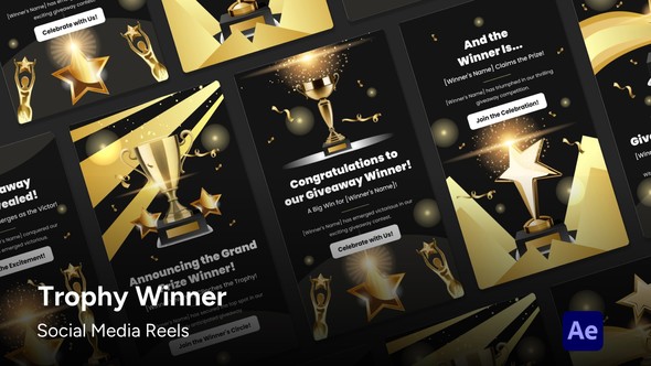 Social Media Reels - Winner Trophy After Effects Template