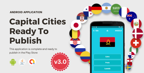 Capital Cities Offline - Ready To Publish - Android Application - Admob