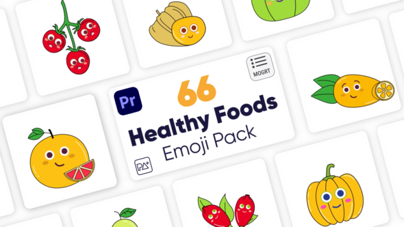 Healthy Food Emojies For Premiere Pro