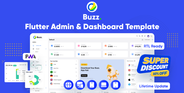 Buzz - Flutter Admin Panel | Flutter PWA | Flutter Admin Dashboard Template | Flutter Web Responsive