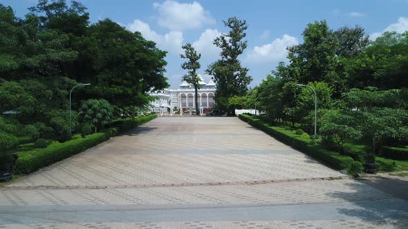 Presidential palace in Vientiane in Laos seen from the sky