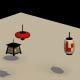 Low Poly Japanese Lanterns - 3DOcean Item for Sale