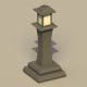 Low Poly Japanese Lamp Post 2 - 3DOcean Item for Sale