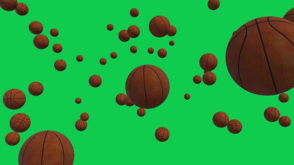 4K Basketball Balls Green Screen Background Seamless Loop V2 alt