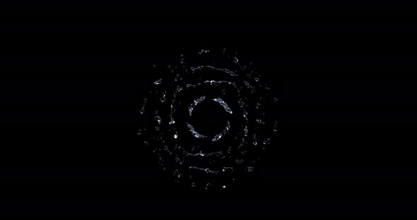 Water splash explode from center around itself alt