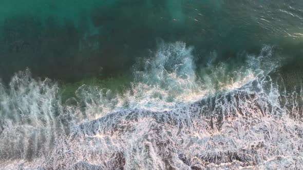 Texture of the sea and a beautiful sunset