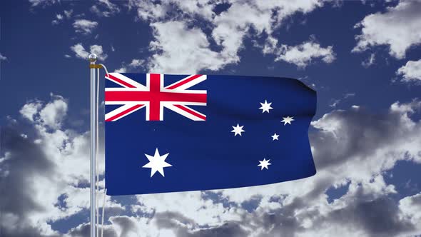 Australia Flag Waving 4k