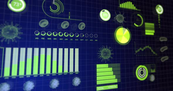 Animation of coronavirus statistical data processing