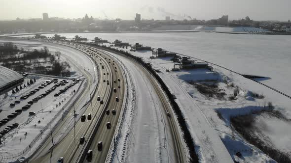 Aerial Millennium Bridge Kazan Tatarstan Russia