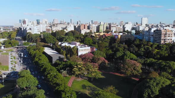 Plaza Ruben Dario, Square, Park (Buenos Aires, Argentina) aerial view