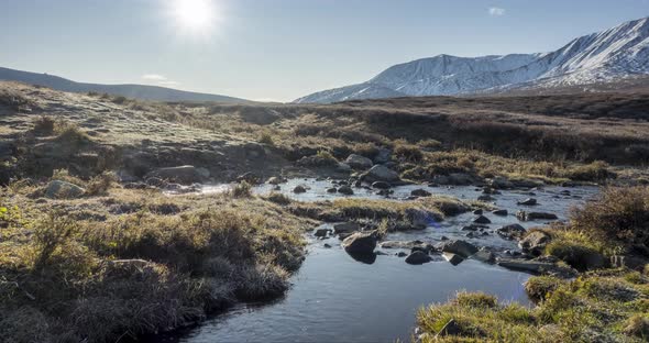 Mountain Meadow Timelapse at the Summer or Autumn Time