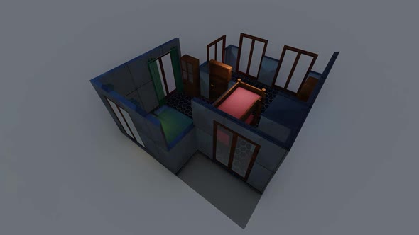 Isometric placement of the bedroom