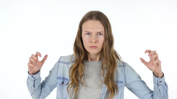 Woman Reacting with Anger and aggression