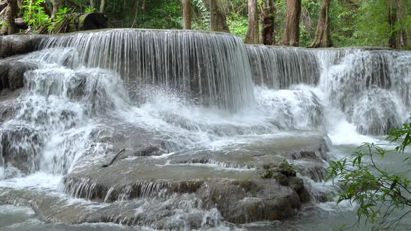 Huai Mae Khamin Waterfall sixth level, Khuean Srinagarindra National Park, Kanchanaburi, Thailand