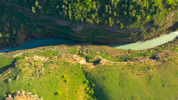 Aerial View on Blyde River Canyon the Largest Green Canyon in the World in Republic of South Africa