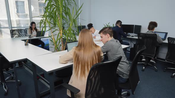 Diverse People Working in Open Space Office