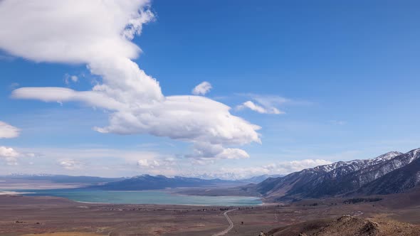 Time Lapse of clouds over Mono Lake in California