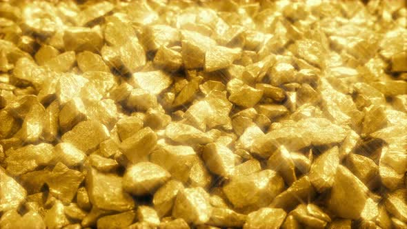 Sparkling Pile Of Gold Nuggets