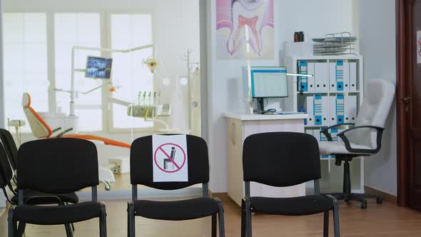 Dental Clinic Reception with Nobody in It During Global Pandemic