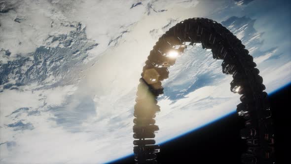 Futuristic Space Station on Earth Orbit