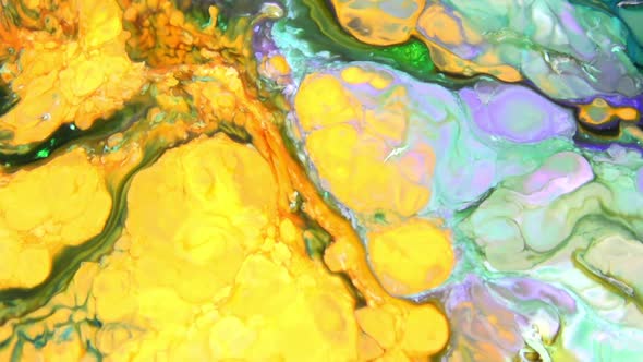 Liquid Colorful Paint Pattens Mix In Slow Motion 9