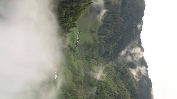 Vertical Video of Fog in the Mountains