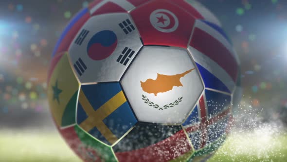 Cyprus Flag on a Soccer Ball - Football in Stadium