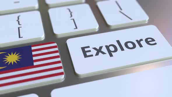 EXPLORE Word and Flag of Malaysia on the Keyboard alt