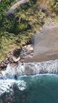 Sea Near the Coast  Closeup Aerial View of the Coastal Seascape