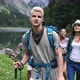 Group of People Hiking in Nature on a Summer Day - VideoHive Item for Sale