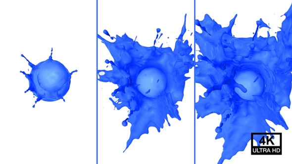 Blue Paint Drop Splash 4K alt