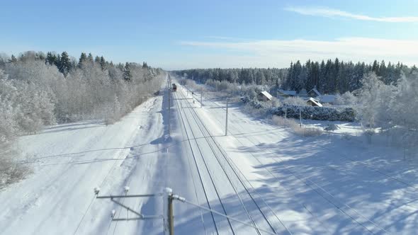 Passenger Train in Winter