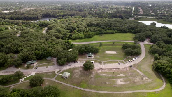 Aerial 4k Footage Tree Tops Park Davie Fl Usa