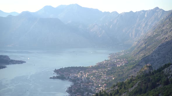 View of the Old Town of Kotor and the Sea From Mount Lovcen