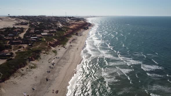 Desert landscape of Brazilian Northeast Beach at Ceara state