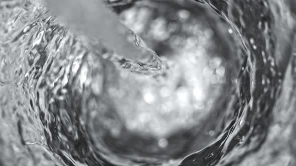 Super Slow Motion Shot of Clear Water Vortex at 1000 Fps.