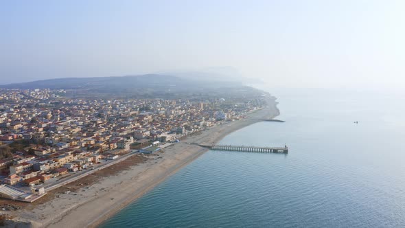 Aerial view of city of Gioia Tauro, Calabria Italy