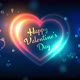 Bright Valentines Day Greeting Card with Golden Blue Heart Shape - VideoHive Item for Sale