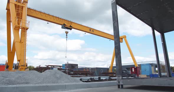 Massive Crane for Containers in a Port, Heavy Machinery, 