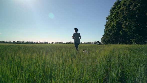 Women Walk with French Bulldog