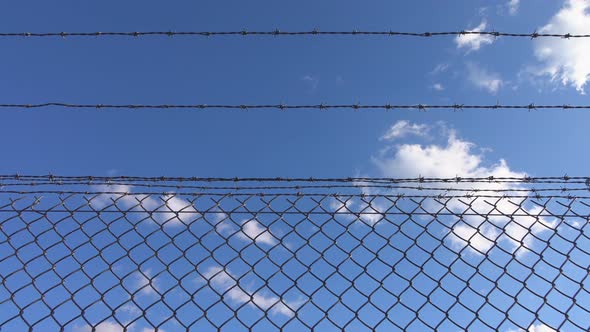Fence & Clouds 4K