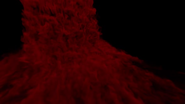 Looping Red Smoke Flow With Alpha 