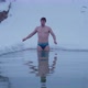 Young Man Swim in Winter River - VideoHive Item for Sale