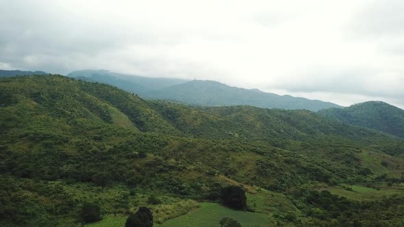 Aerial View of the Green Plains in Mountains, Tanzania, Africa. The the Green Hills Mountains in Eas