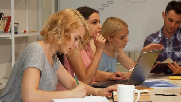 Group of Students Studying at University Auditorium