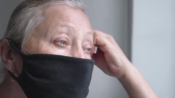 The Face of an Elderly Woman Closeup